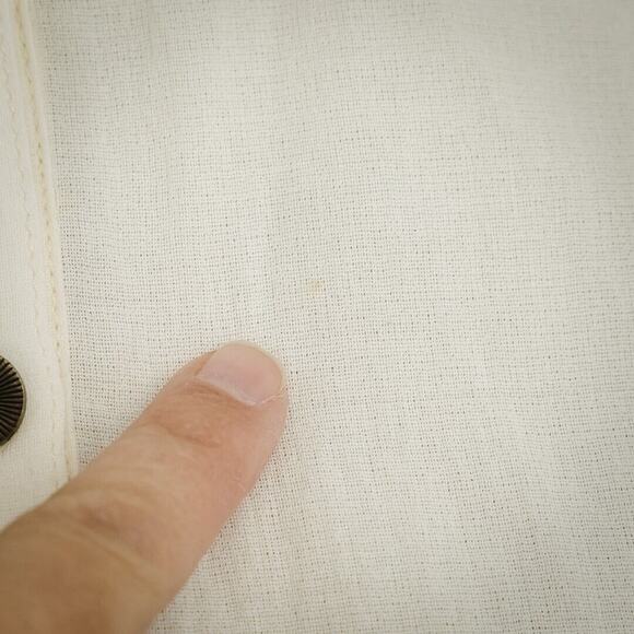 Trina Turk Size 2 White Button Flutter Sleeve Fit Flare Belted Cotton Dress - Picture 2 of 6